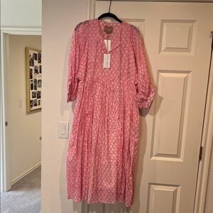 CLARA SUNWOO Pink and White Patterned Dress
